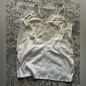 Miami Cream and White Lace Camisole Set
